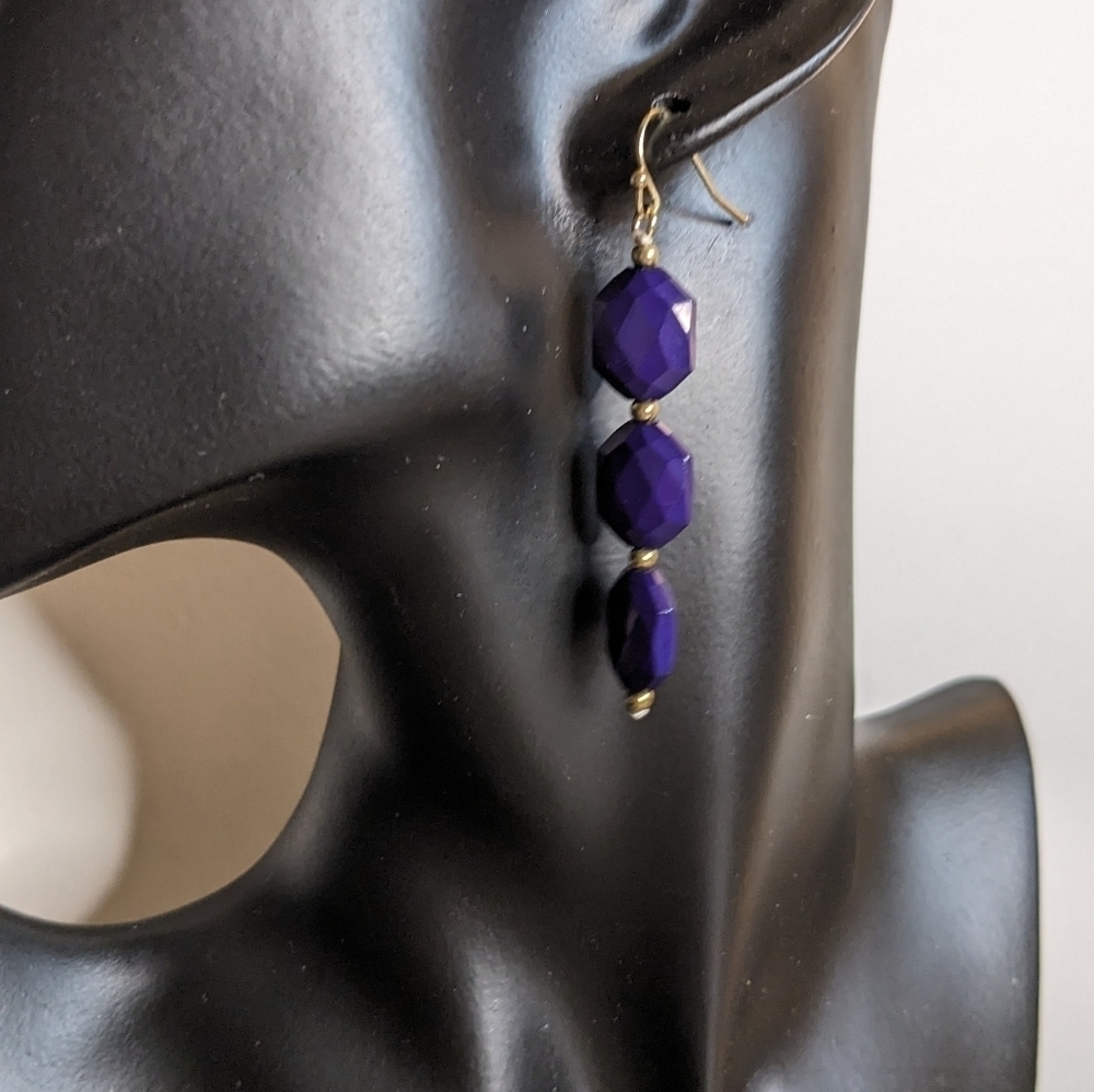 Gennaro Purple Jeweled‎ Dangle Earrings